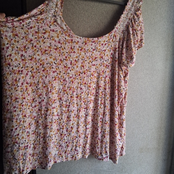 Torrid Super Soft 6 (6XL) Floral Top Casual Feminine Stretchy Plus Size Pink - Picture 5 of 5